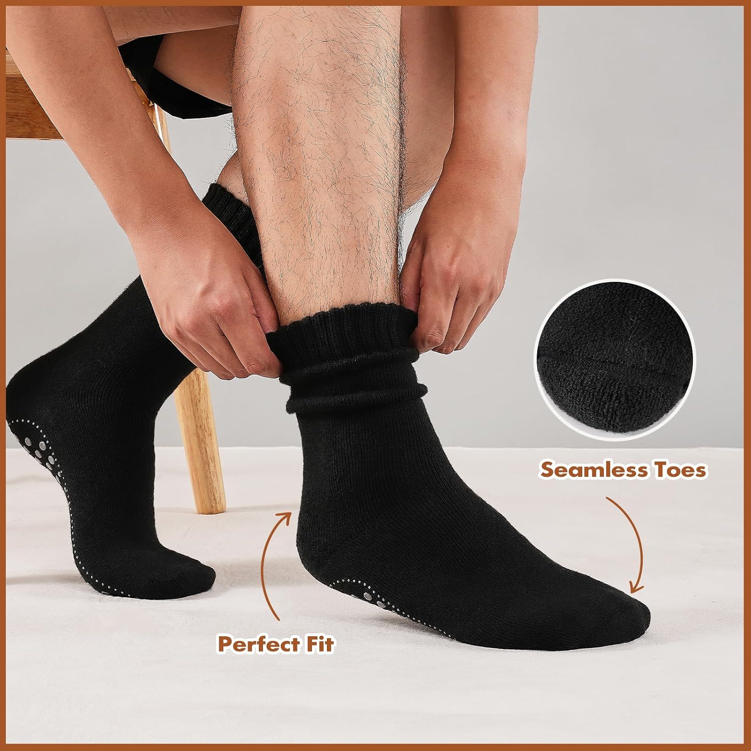 Thumbnail 4 de Stoeury thermosokken, 2 paar ABS-wol, dik en antislip voor de winter