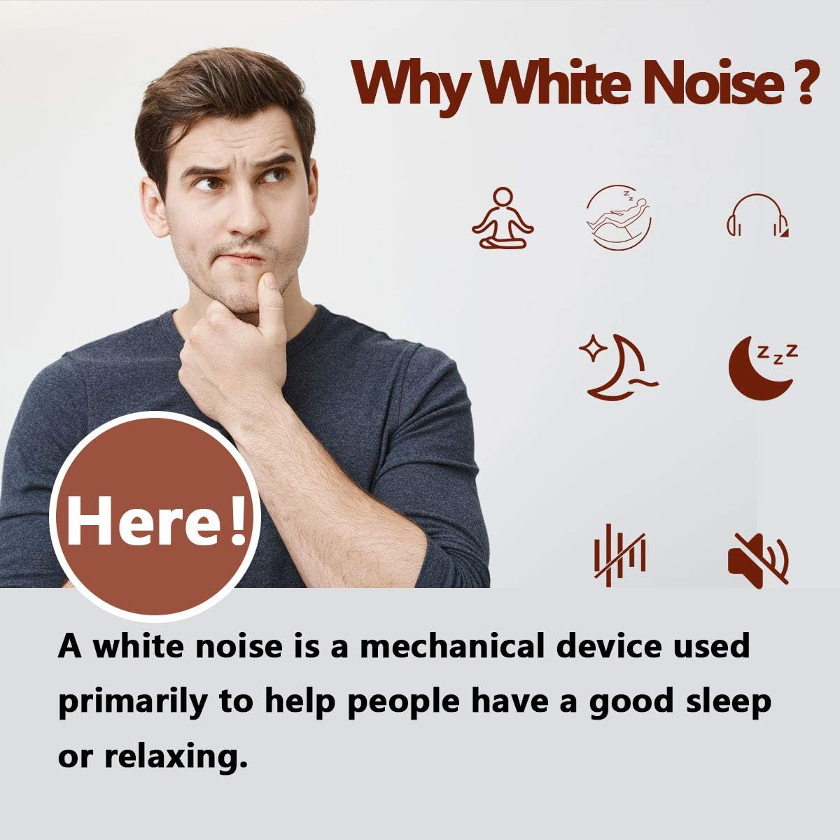 Detalle 2 de Magicteam A1-A3 White Noise Machine, 20 Sounds, 32 Volume Levels & Timer
