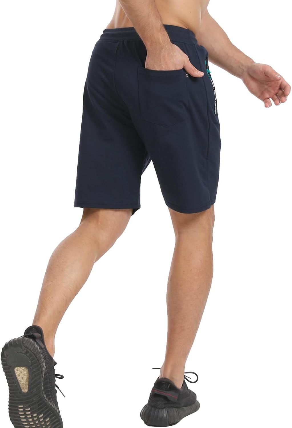 Detalle de JustSun Short Homme Sport Running – coton léger avec poches zippées