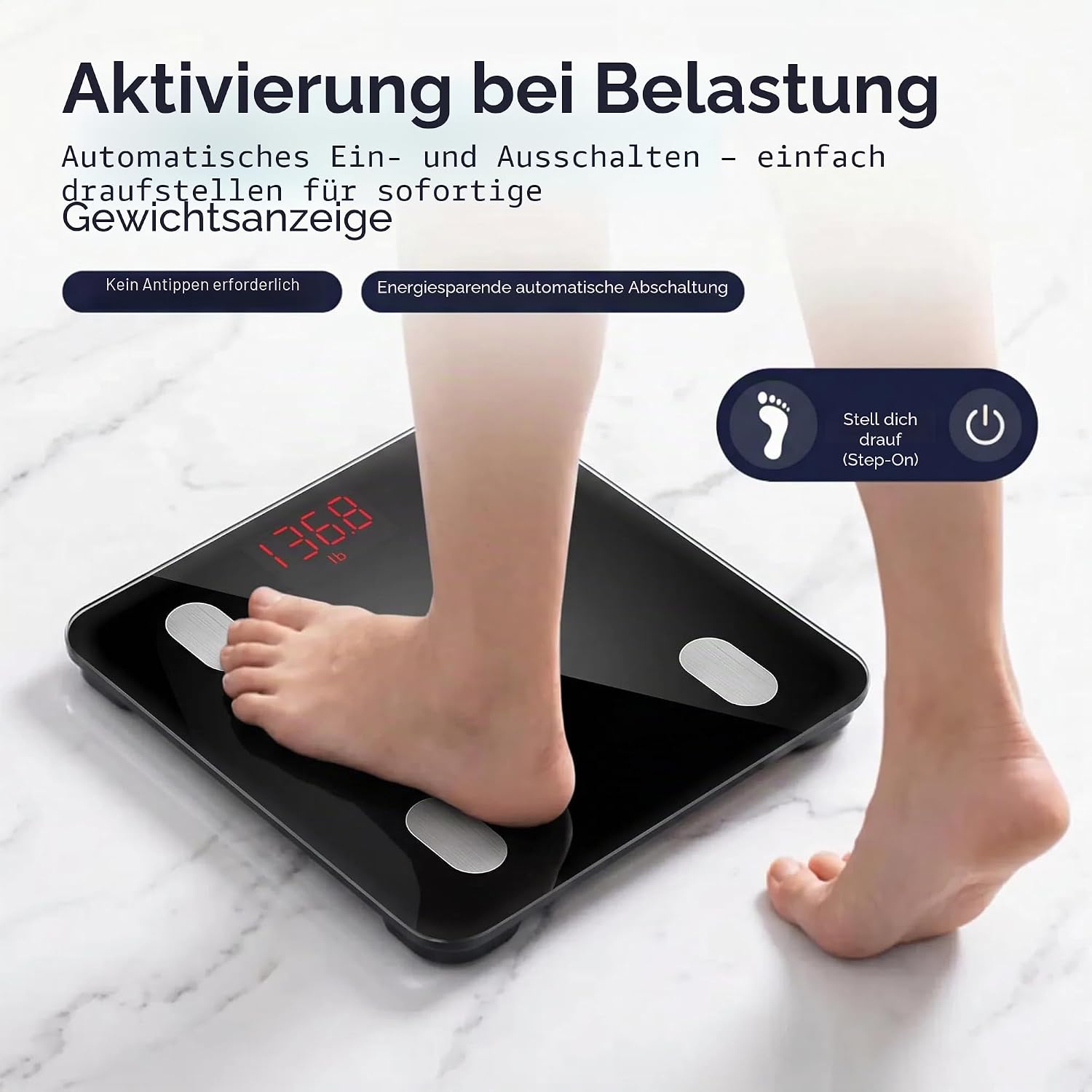 Thumbnail 5 de Körperfettwaage Personenwaage mit App – HomeFashion HFitness digitale Waage per Bluetooth (19 Körperdaten, BMI)