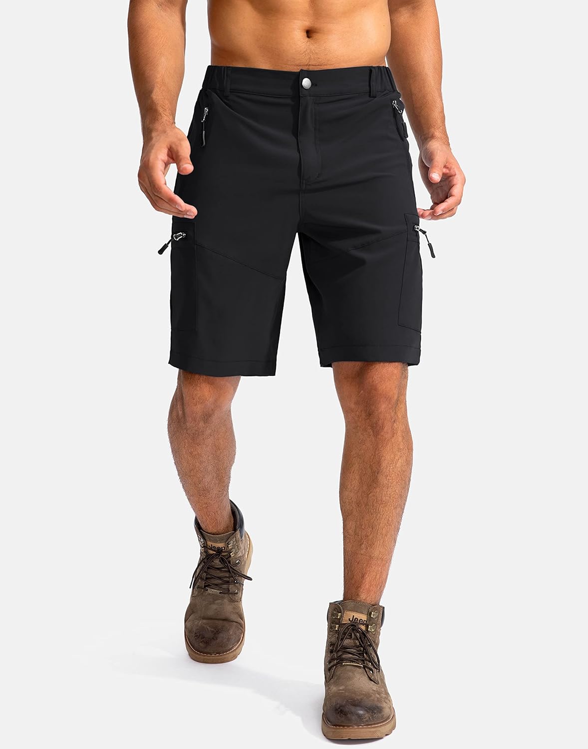 Thumbnail 1 de Pudolla Men's Hiking Cargo Shorts 9/7/11 Inch: Lightweight, 5-Zipper Pocket Comfort for Outdoor Adventures