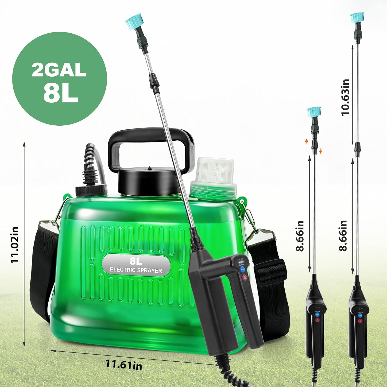 Thumbnail 6 de SideKing 8L Electric Garden Sprayer with 3-Speed Handle and Adjustable Nozzles