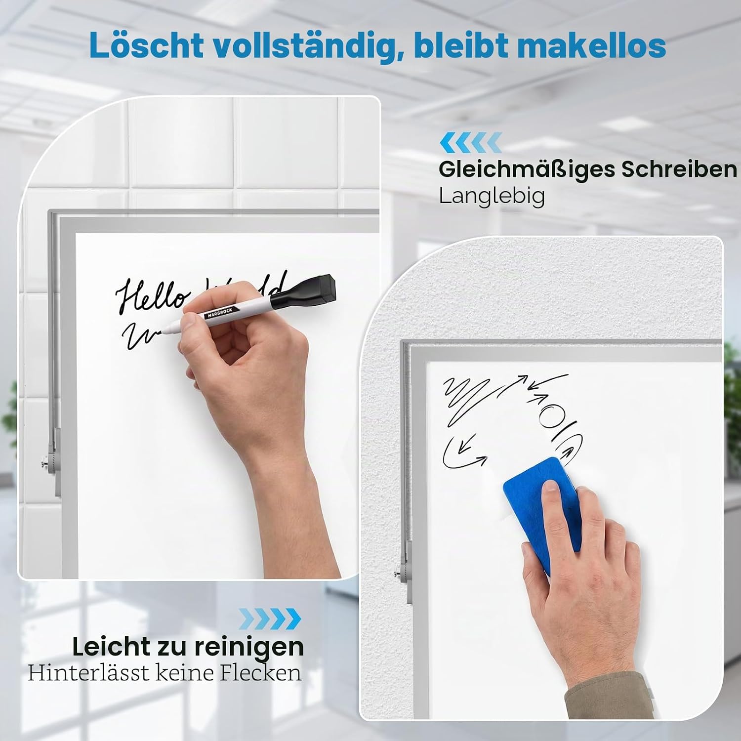 Detalle de Marsrock Whiteboard mit Ständer – beidseitiger Wochenplaner 30 x 40 cm
