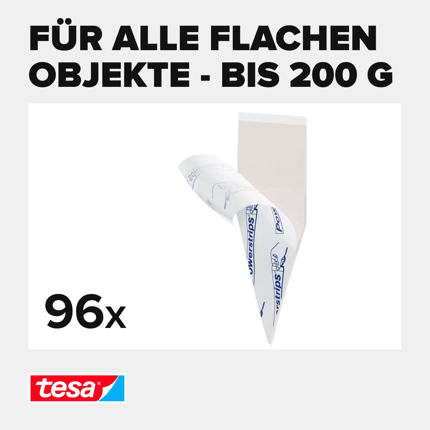 Detalle de tesa Powerstrips Poster Big Pack – Doppelseitige Klebestreifen für Poster, 96 Stück