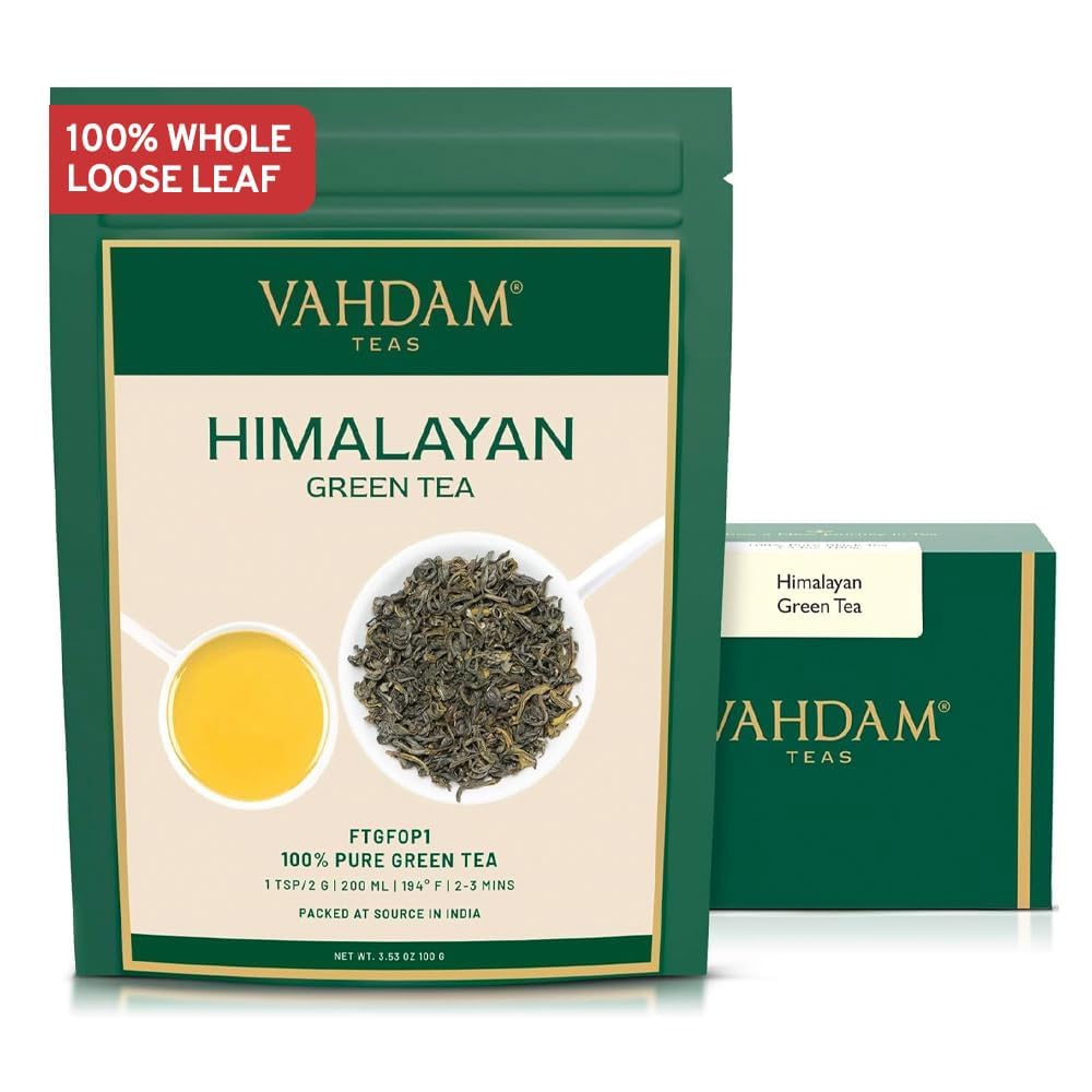 Detalle de VAHDAM Himalayan GrĂŒner Tee 100 g đ”
