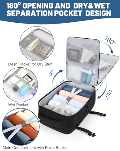 Detalle de MOCOCITO Mochila de cabina para avión 40x20x30 cm (expandible hasta +5 cm) impermeable, con compartimento para portátil 15,6”