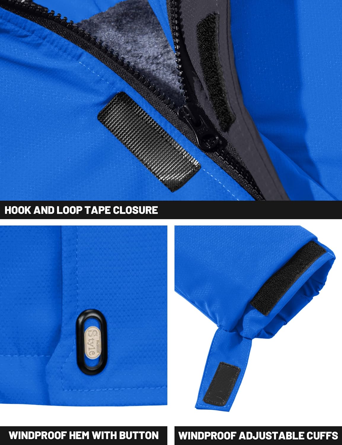 Detalle 1 de TACVASEN Men's Winter Ski Jacket, Waterproof Shell and Fleece Lining
