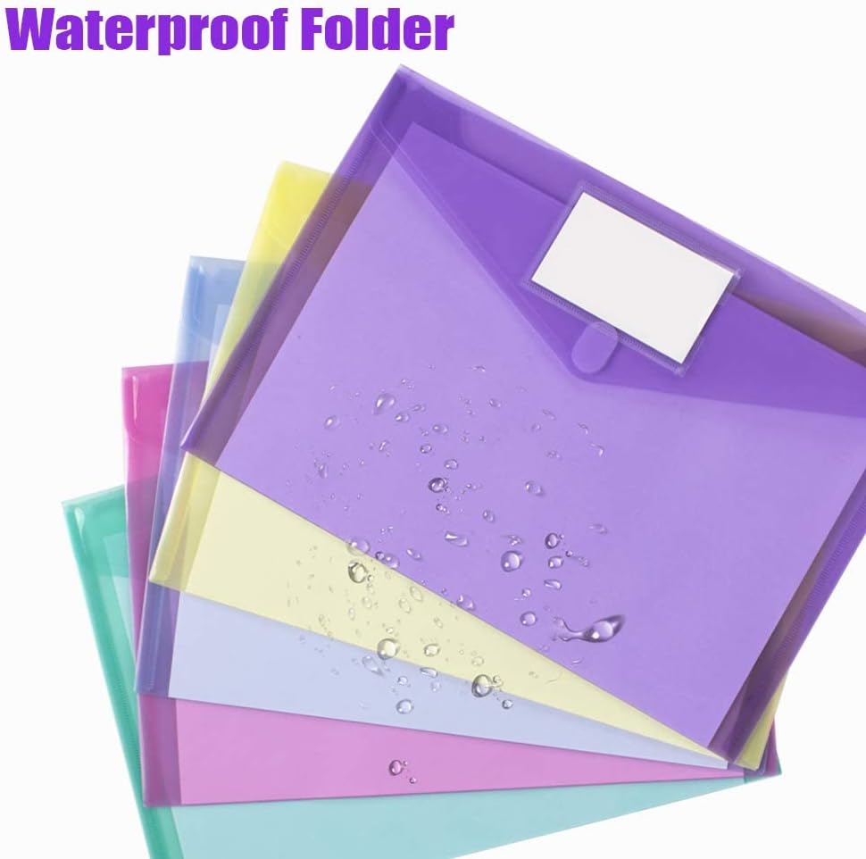 Thumbnail 2 de Sooez SZ-03-22 File Folders, 24-Pack Clear Poly Envelopes in Assorted Colors