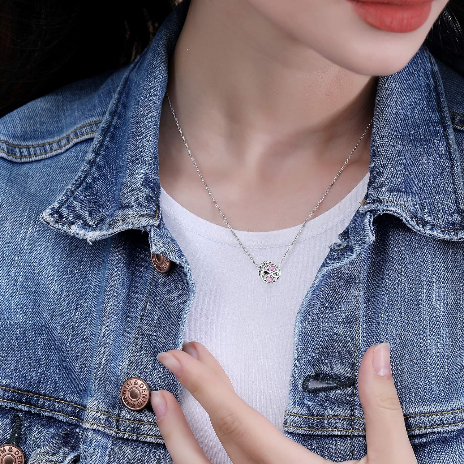 Thumbnail 5 de NINGAN Pendente in argento 925 “i love you” – ciondolo pendente per bracciali e collane, compatibile con Pandora, Trollbeads e altro