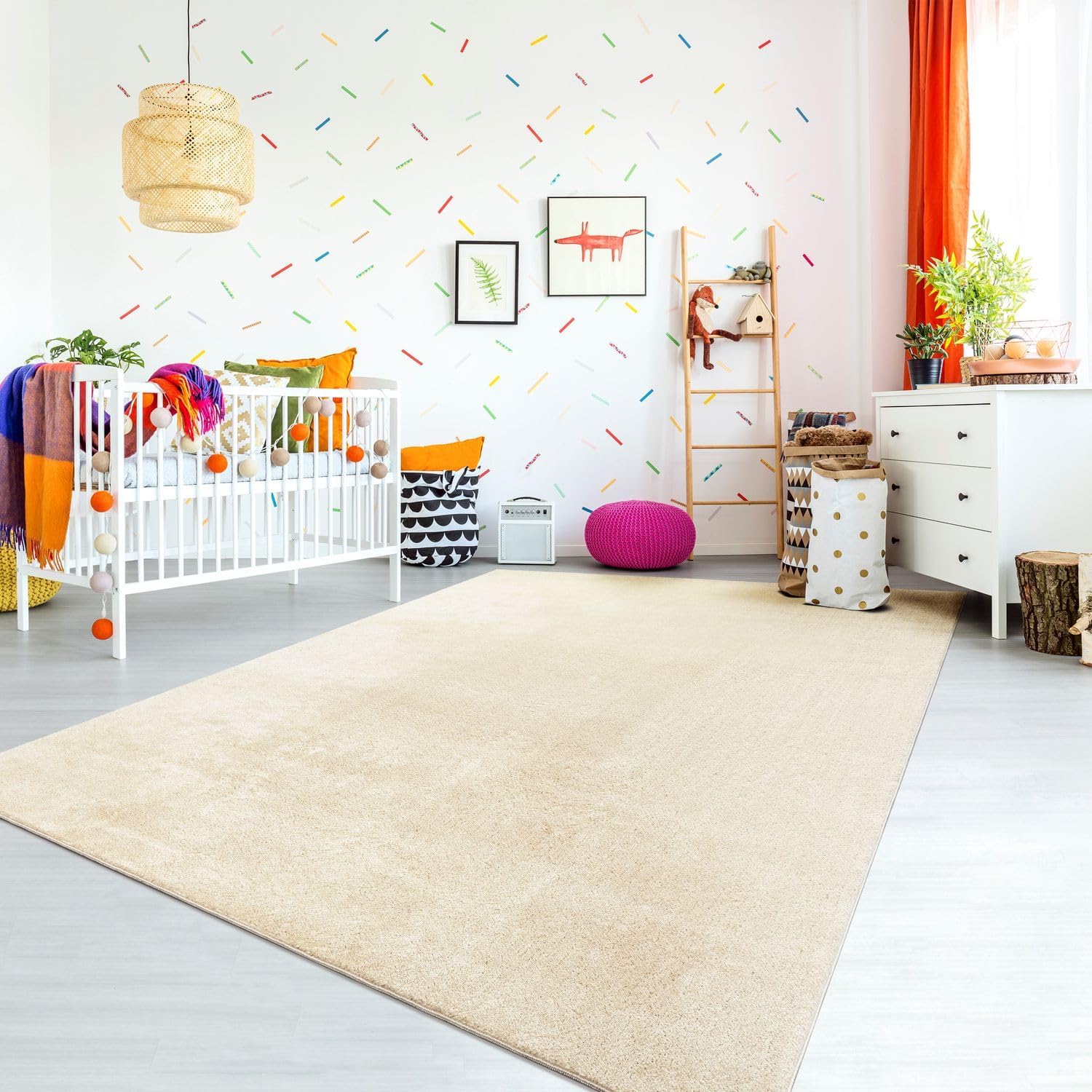 Detalle de TT Home Tapis de Jeu Turquoise 140 x 200 cm pour Chambre d’Enfant