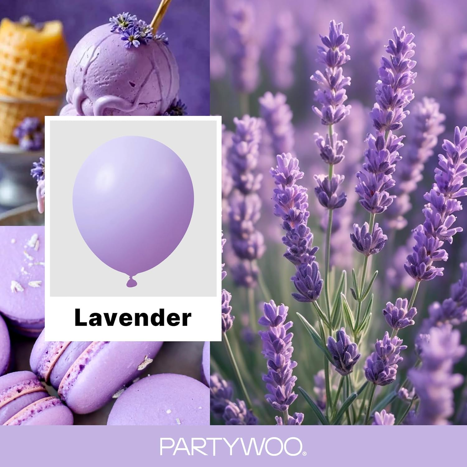 Detalle 2 de PartyWoo Lavender Balloons 127 pcs ๐
