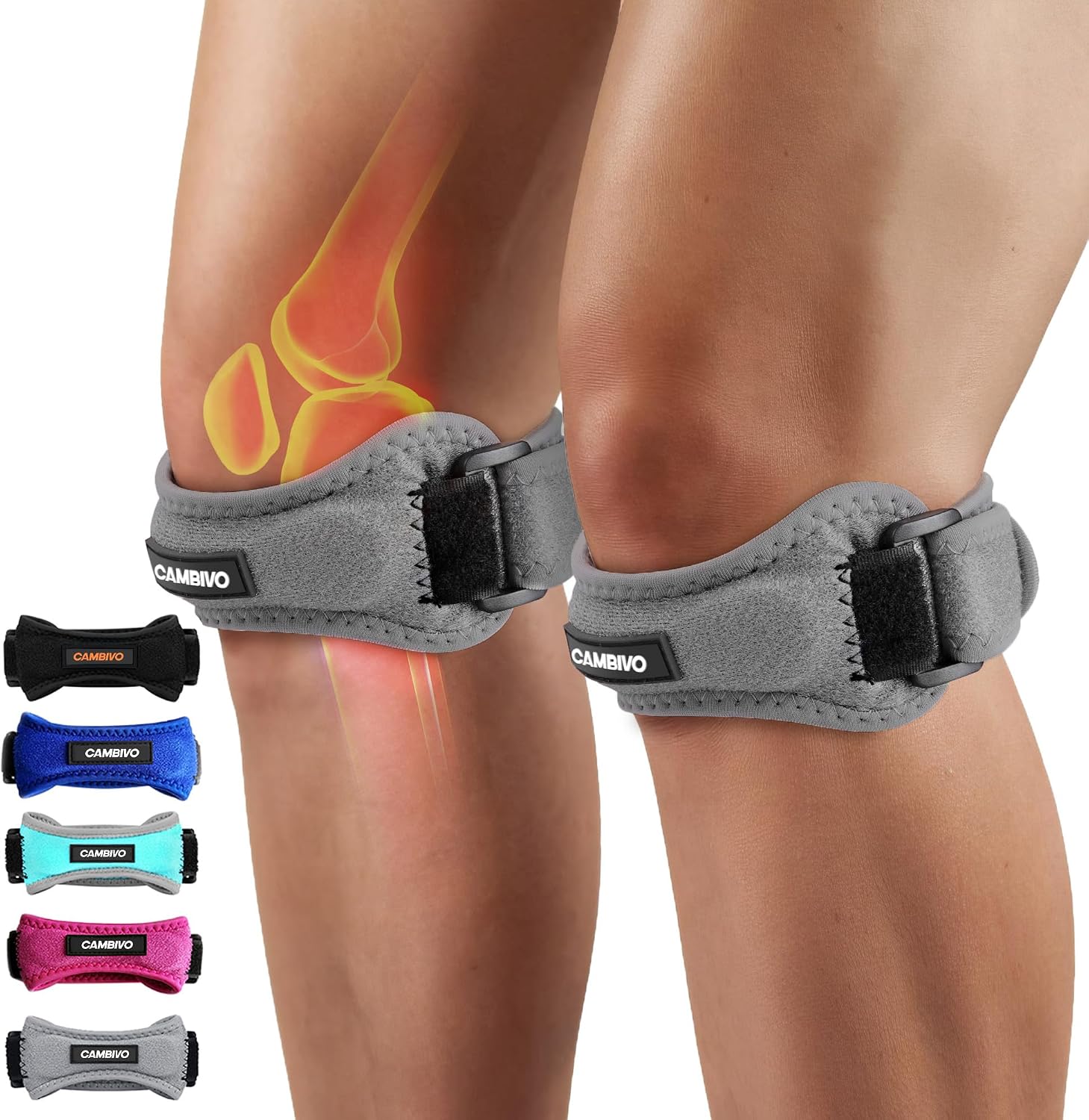 Detalle de CAMBIVO Patella Tendon Knee Straps 2-Pack