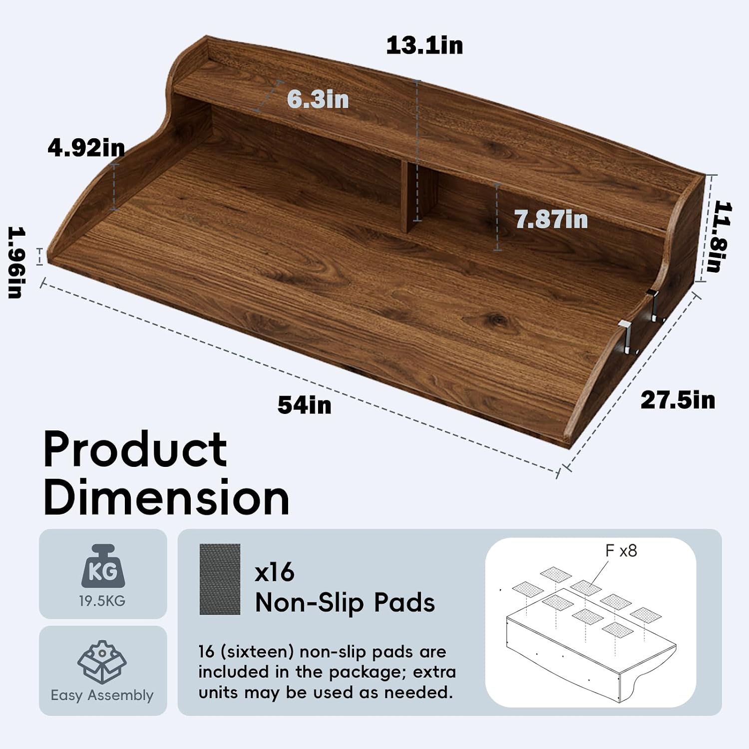 Detalle de Erjiacun laundry table01 2-Tier Washer Dryer Countertop with Raised Edge