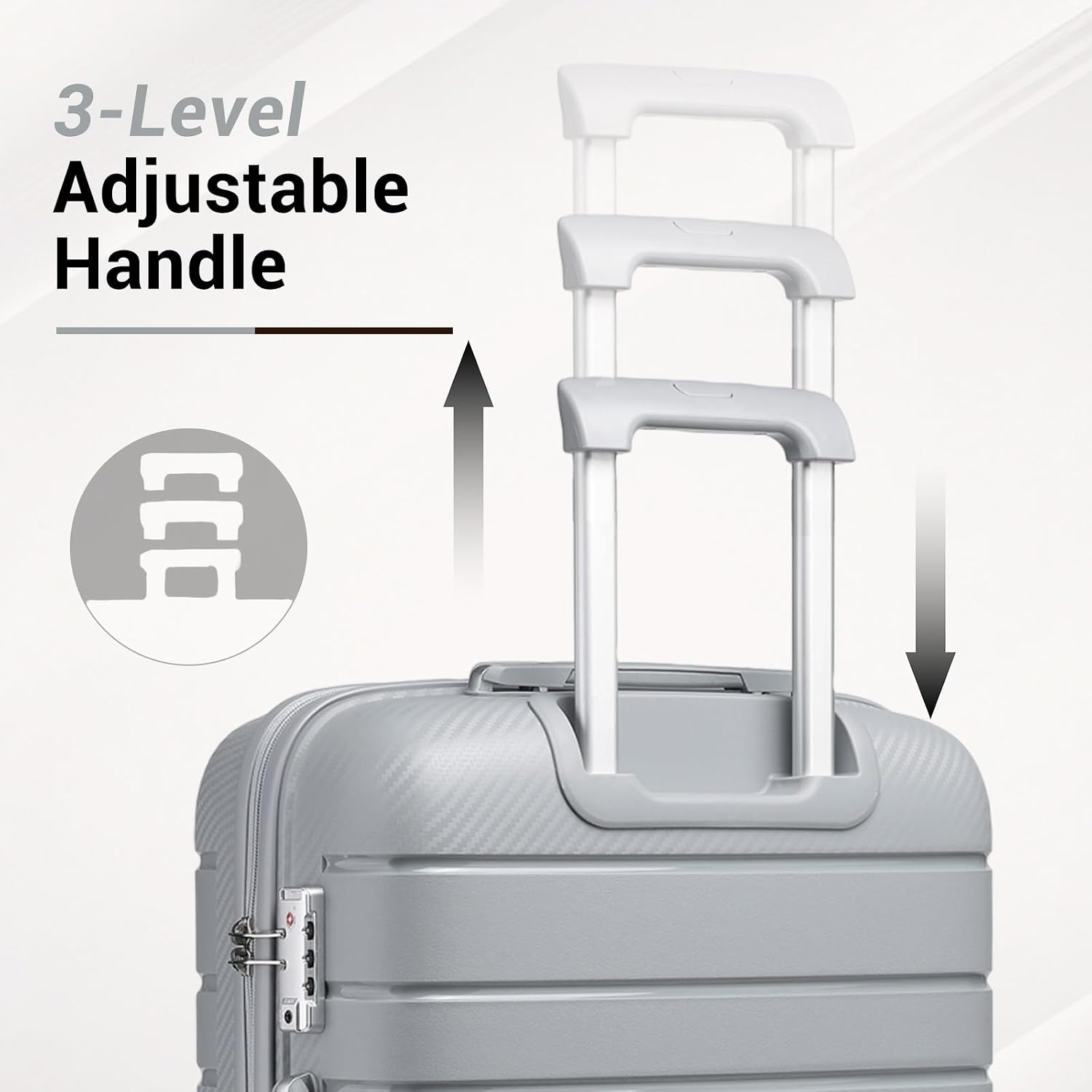 Thumbnail 3 de Kono Valige Media 24" Classic Medium PP Suitcase with TSA Lock and Spinner Wheels