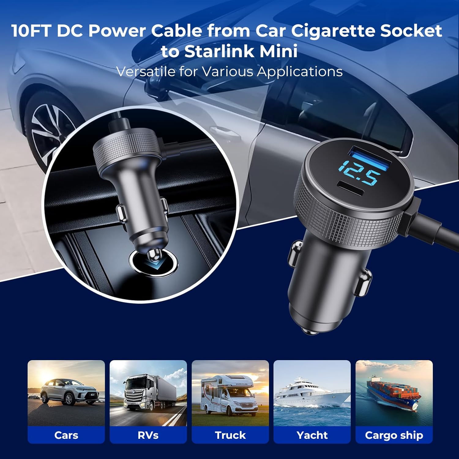 Thumbnail 2 de Starlink Mini Cable car charger 10FT
