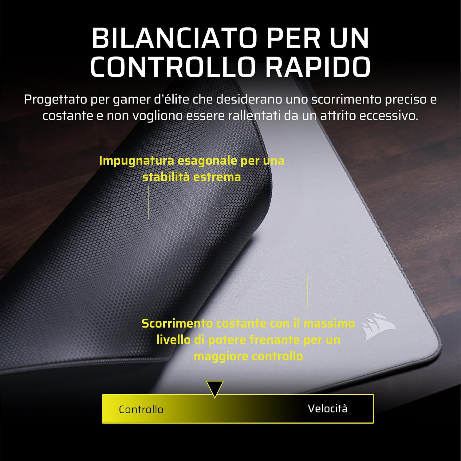 Thumbnail 5 de Corsair MM PRO Control Cloth Medium: tappetino da gioco in tessuto grigio, 4 mm di spessore