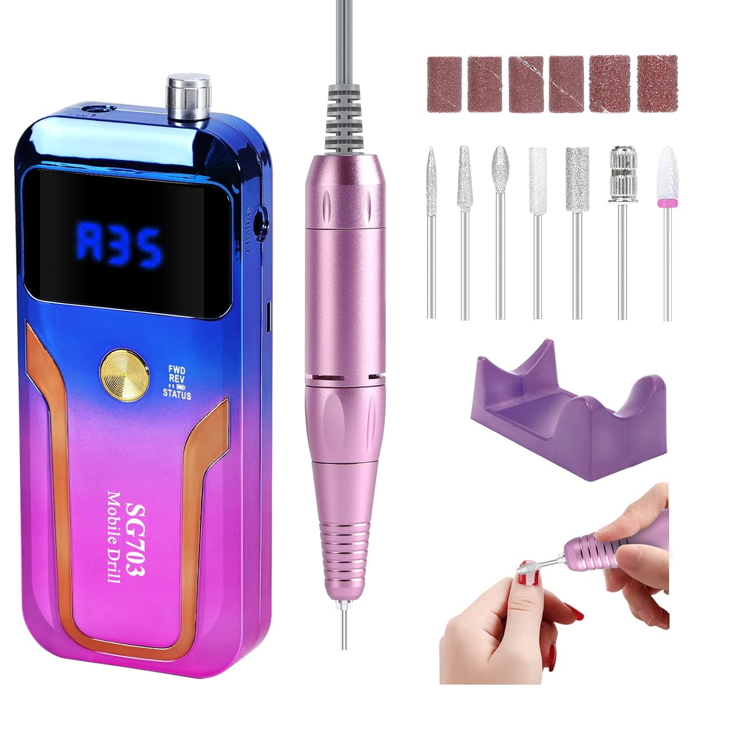 Detalle de MOCOWIND Portable Nail Drill 35000 RPM