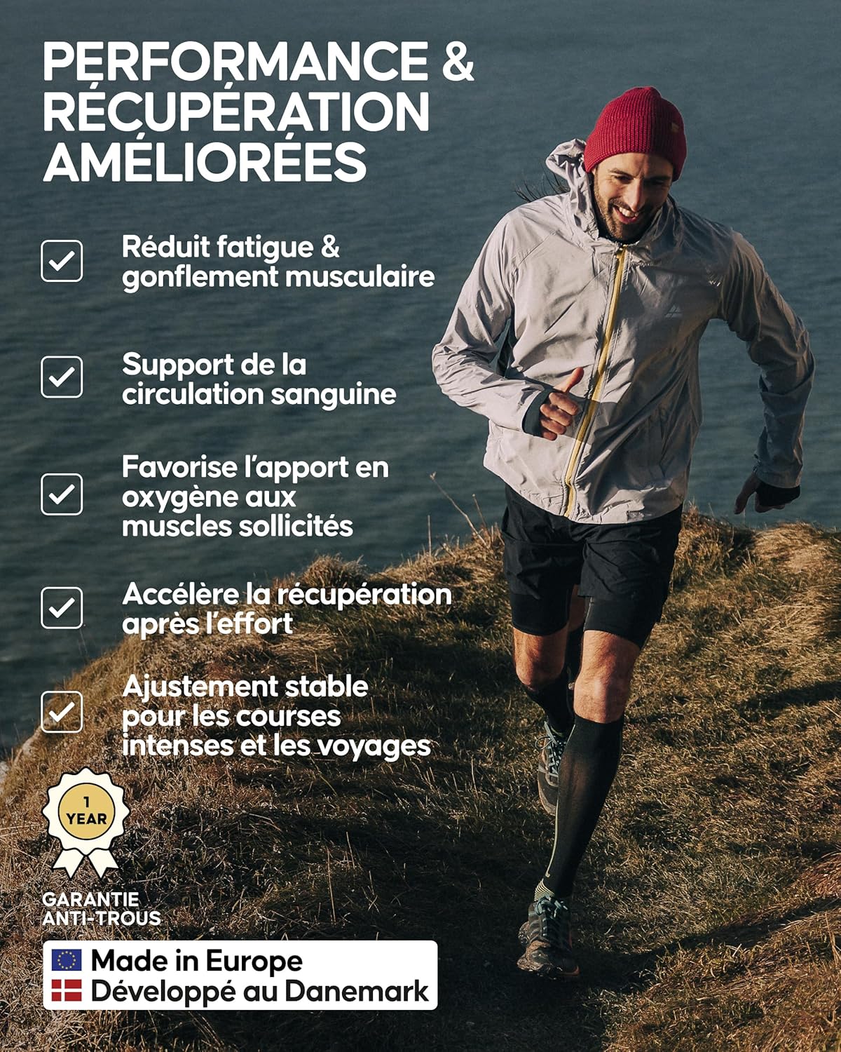 Thumbnail 2 de DANISH ENDURANCE Chaussettes de Compression 21-26 mmHg – Récupération Musculaire Unisex