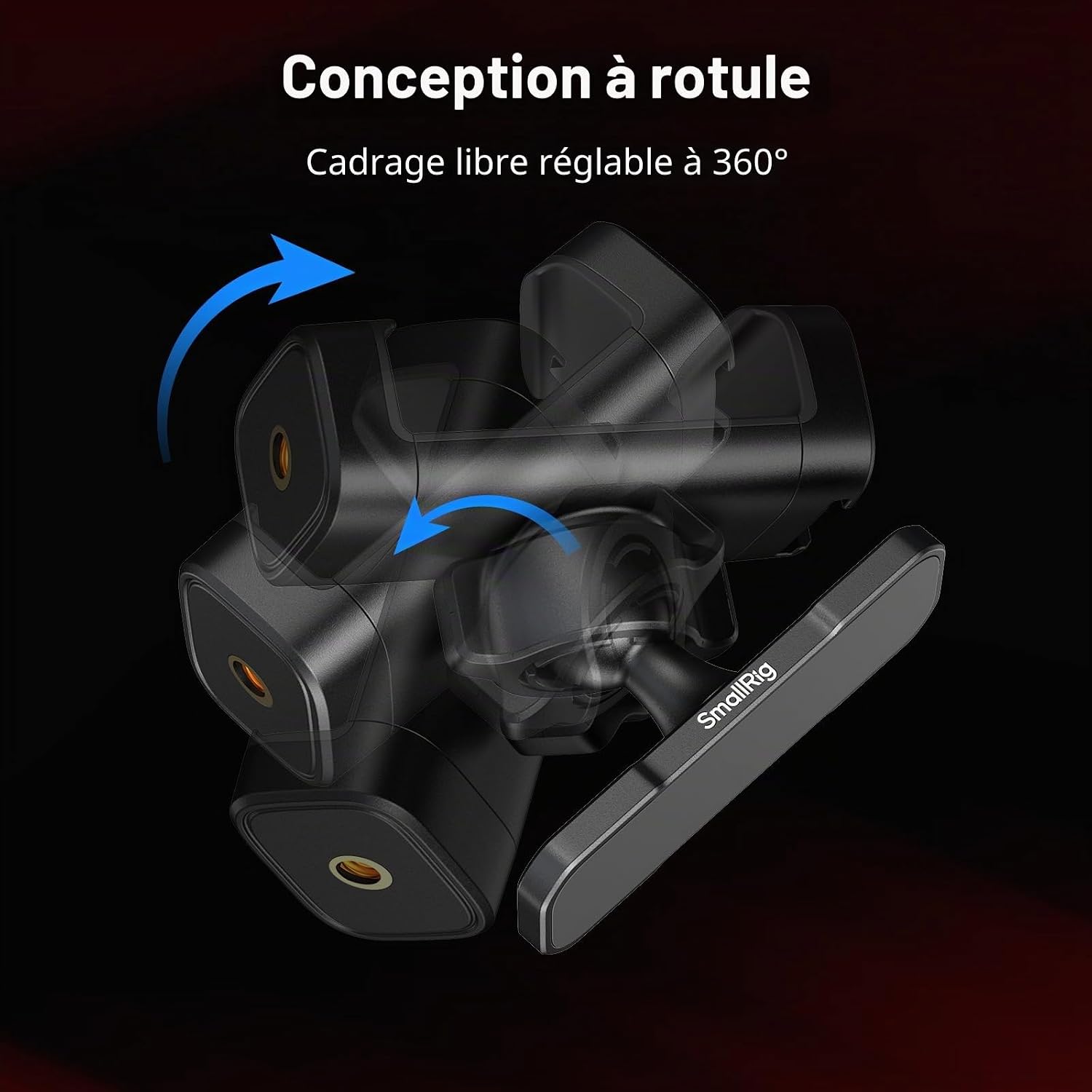 Detalle de SMALLRIG Support magnétique pour téléphone 5582 — Base en alliage avec rotule 360°