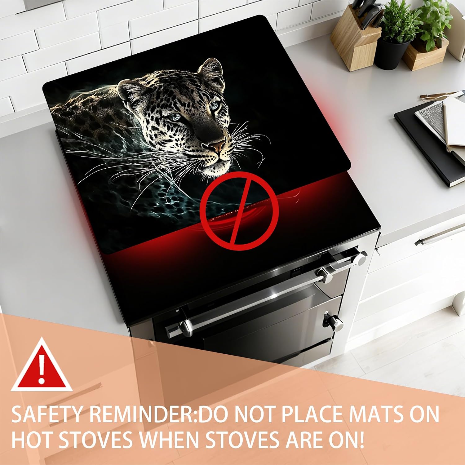 Thumbnail 5 de seewan Stovetop Cover 28" x 20" Leopard Anti-Slip Foldable Stove Protector