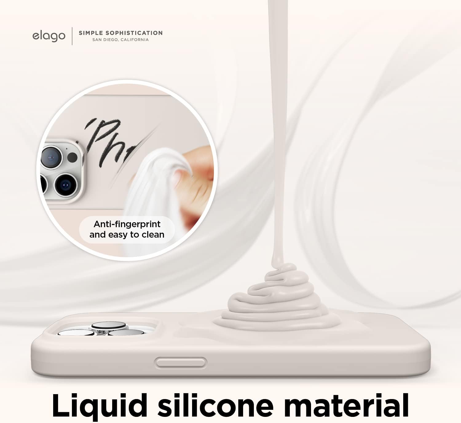 Thumbnail 3 de elago Liquid Silicone Case for iPhone 14 Pro Max (6.7") – 4-layer shockproof silicone cover, stone