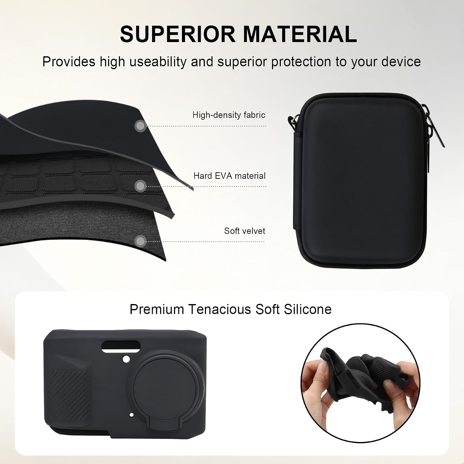 Thumbnail 6 de Elonbo Camera Case for Kodak PIXPRO FZ45: Hard Case + Silicone Cover
