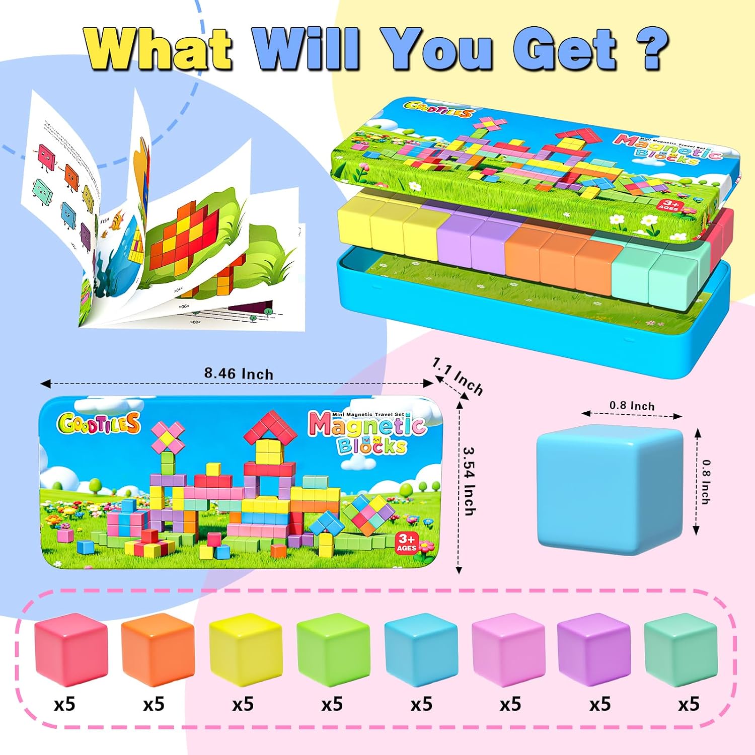 Detalle 2 de Goodtiles Magnetic Blocks, 0.8-Inch Cubes