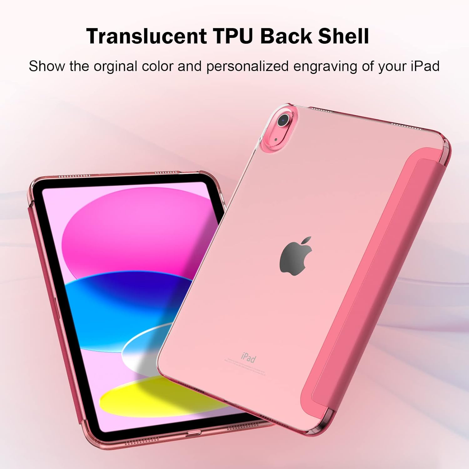 Thumbnail 3 de TiMOVO Hülle für iPad A16 11. Generation / 10. Generation – Wassermelone Rot, transparente Rückseite