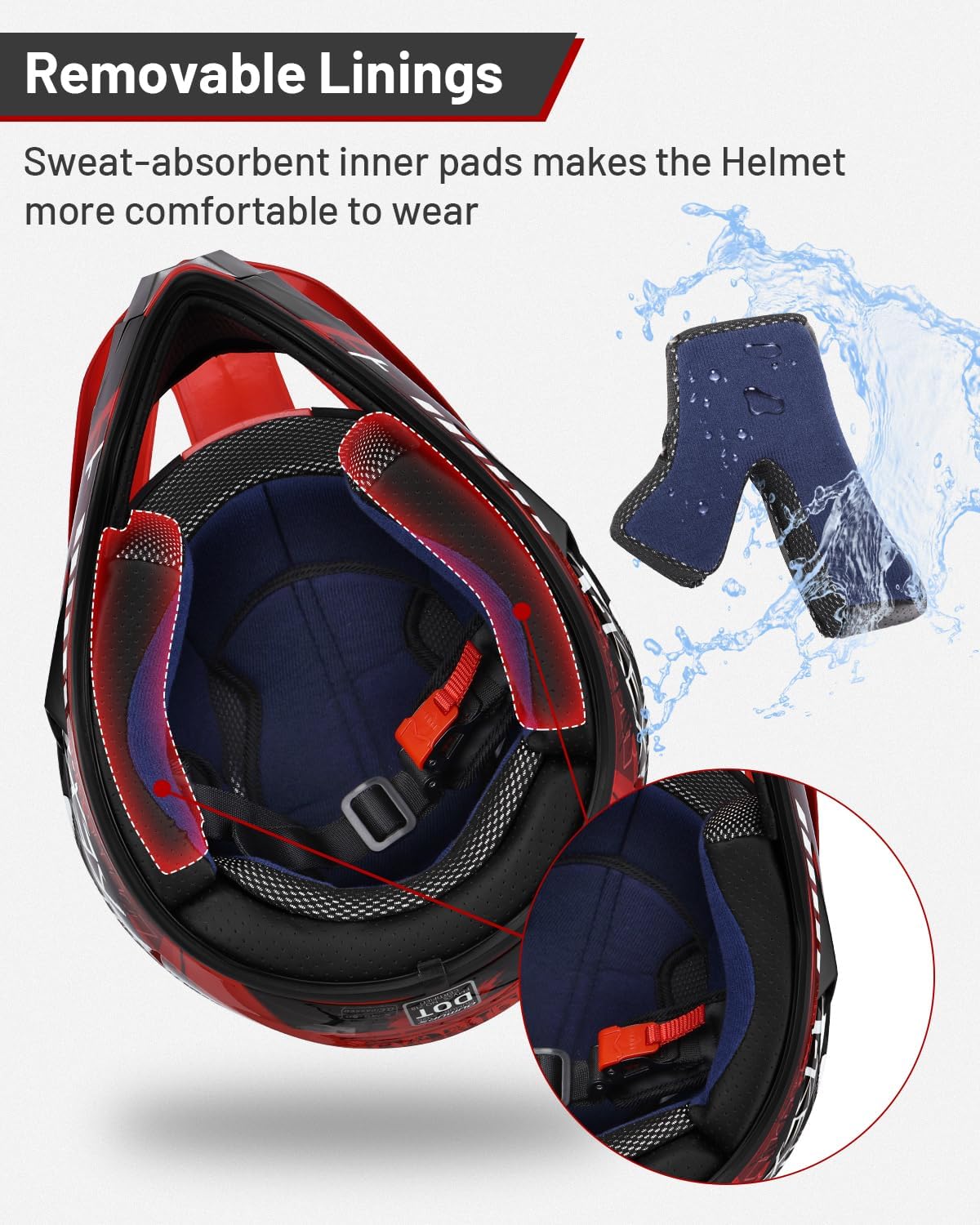 Detalle de DOT Youth Dirt Bike Helmet with Goggles & Gloves for Ages 5-14