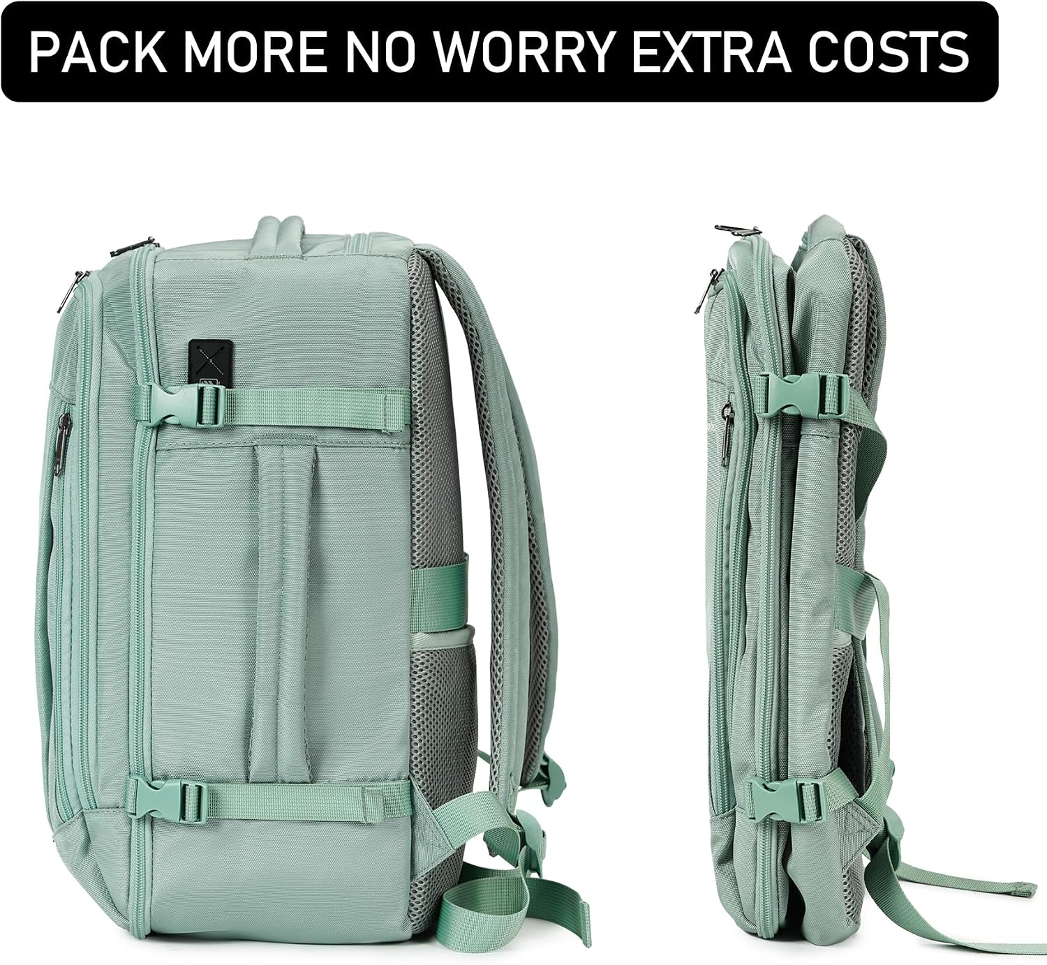 Thumbnail 3 de ECOHUB 20L Max Ryanair Cabin Bag underseat backpack with USB port (40x20x25cm) – Light Green