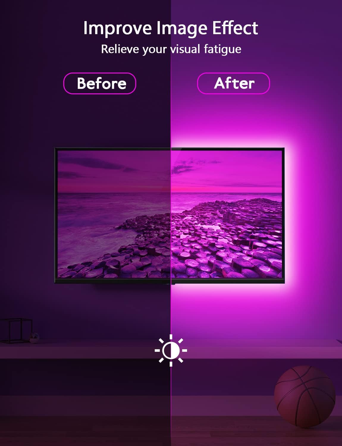 Thumbnail 1 de MATICOD LED Lights for TV (3m) – RGB Backlight for 32–43in TVs