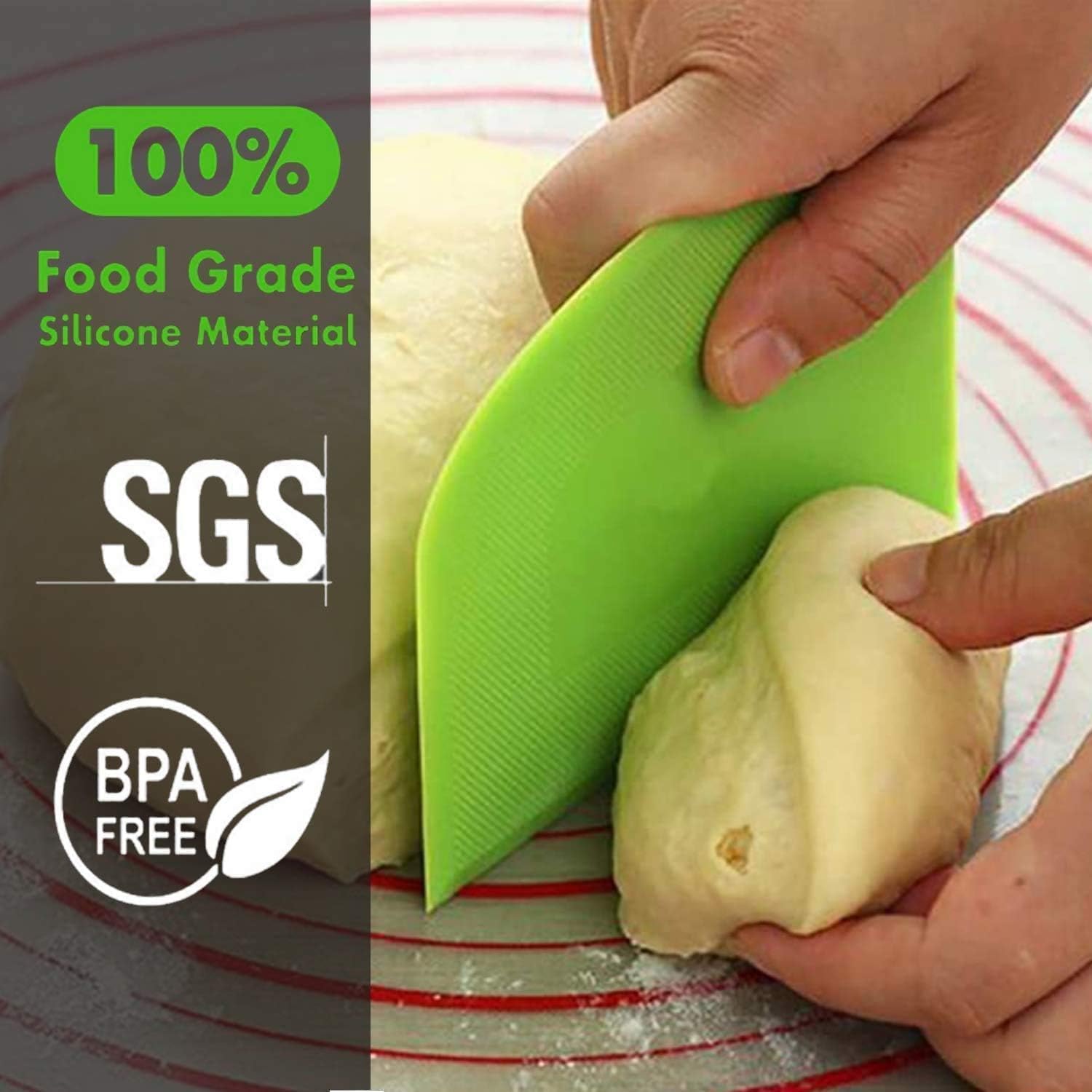 Thumbnail 2 de SURDOCA Flexible Dough Scraper Bench Scraper (3 pack) – 7.1 x 4.9 in, BPA-free PE plastic