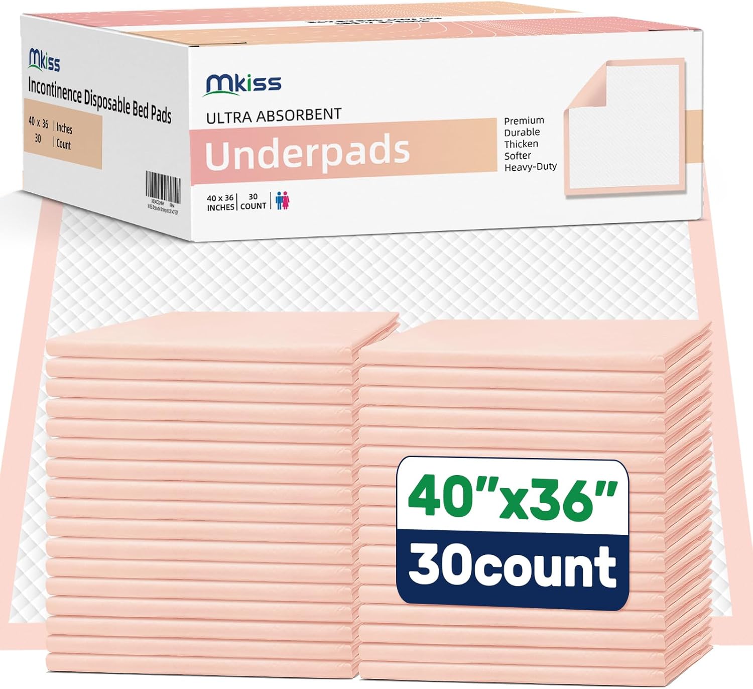 MKISS 40x36 Extra Large Bed Pads ⚙