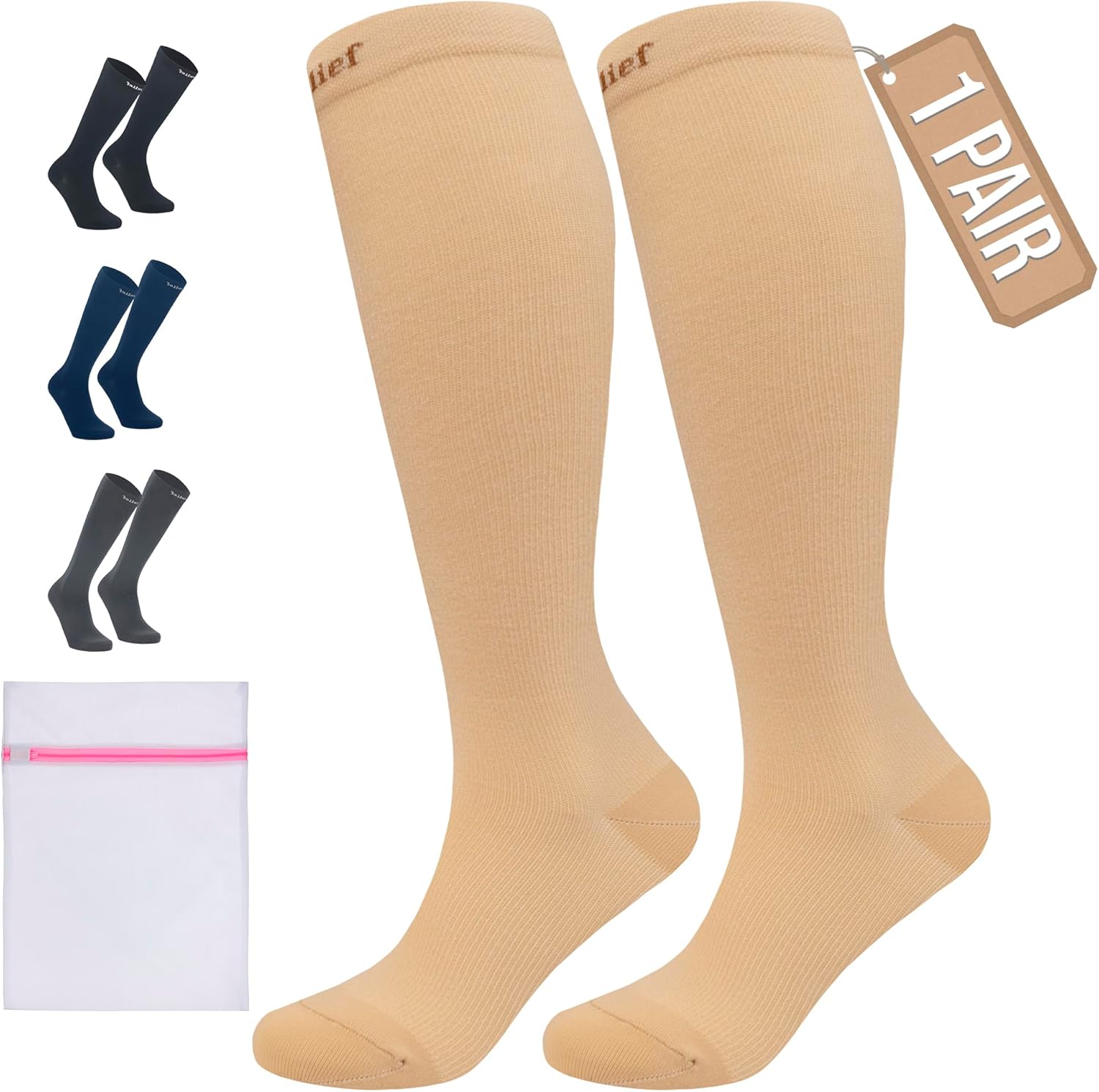 Thumbnail 6 de 360 RELIEF Compression Socks for Men and Women – 15-20 mmHg Graduated Support (With Laundry Bag)