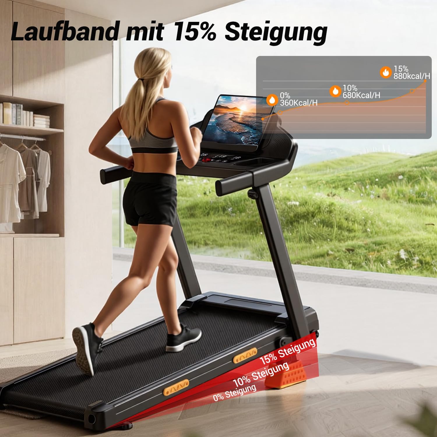 Detalle 2 de LONTEK Laufband klappbar 12 km/h