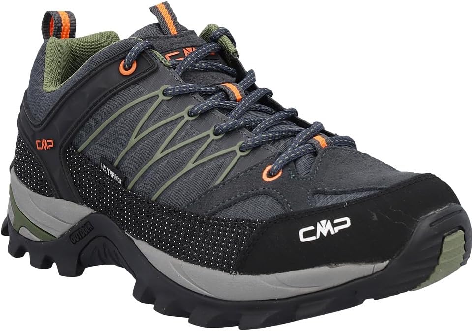 Detalle 2 de CMP Rigel Low Trekking Shoes Wp: Scarpe da trekking uomo impermeabili, Antracite-Limegreen, 41 EU