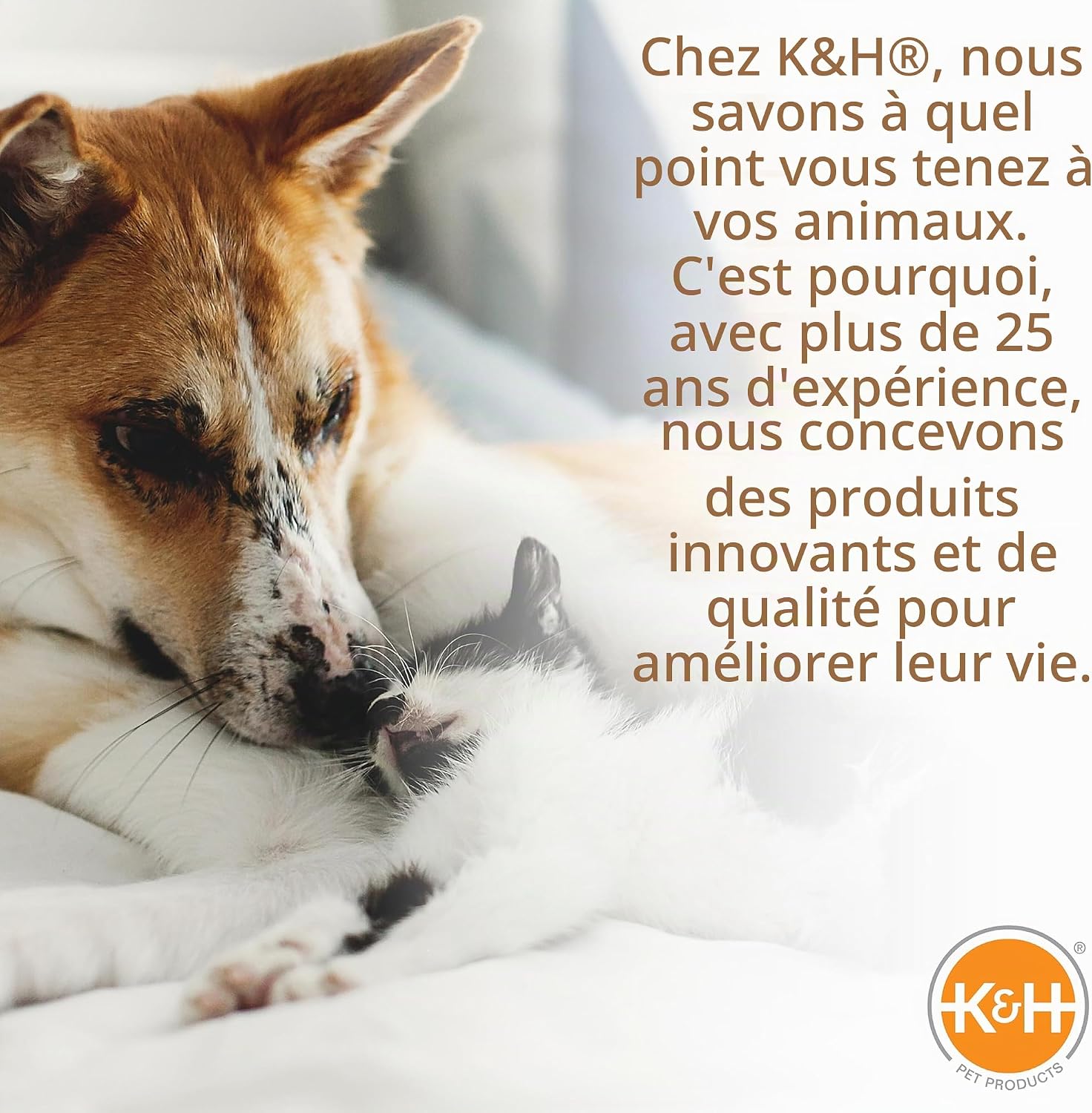 Detalle de K&H Pet Products microfleece kussen voor hondenwieg, lichtbruin, medium, 50 x 80 cm
