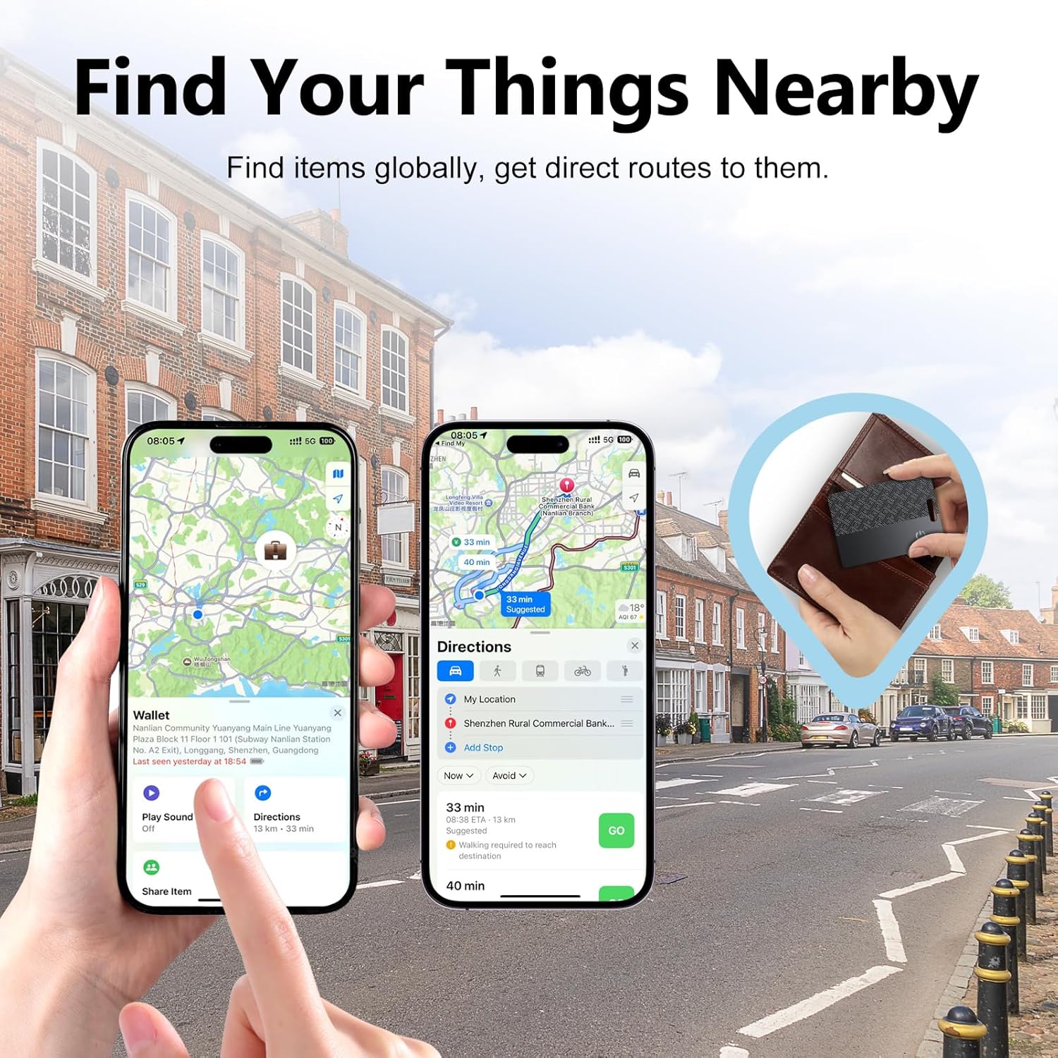 Detalle de Air Tracker Tag Wallet Tracker — Traceur Bluetooth Find My pour iOS