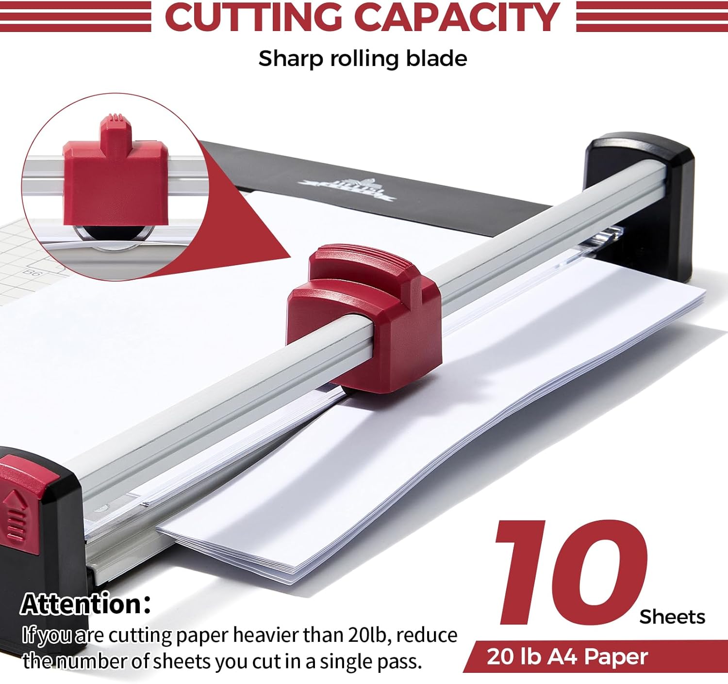 Detalle de JIELISI Rotary Paper Trimmer 12-inch cut