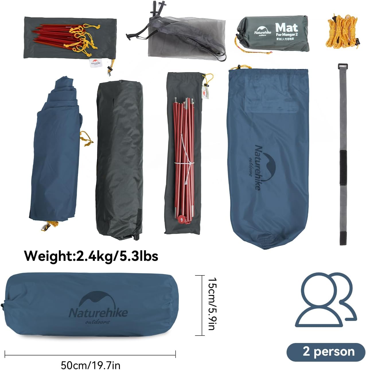 Thumbnail 6 de Naturehike Mongar ultraleichtes 2-Personen-Kuppelzelt wasserdicht & winddicht
