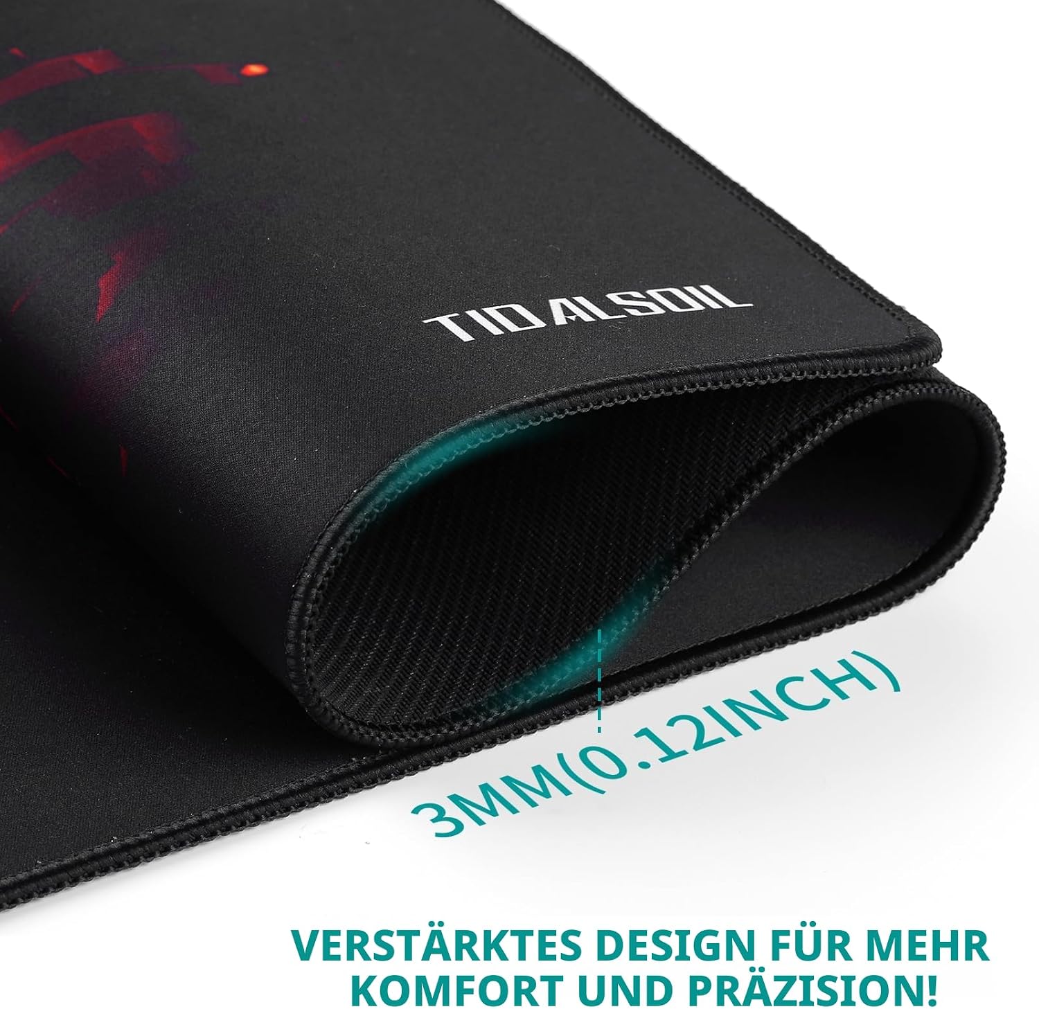 Thumbnail 1 de TIDALSOIL Gaming Mauspad XXL 900×400 mm – Rote Pixel, rutschfeste Gummibasis