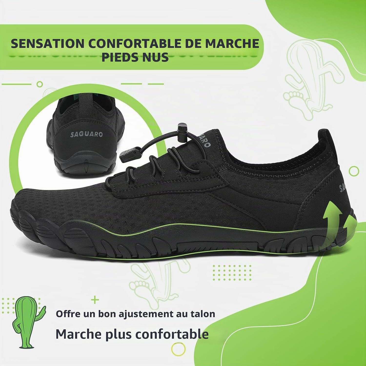 Detalle de SAGUARO Homme Femme Chaussures Aquatique Séchage Rapide — Chaussons de Plage GR.36-48 EU