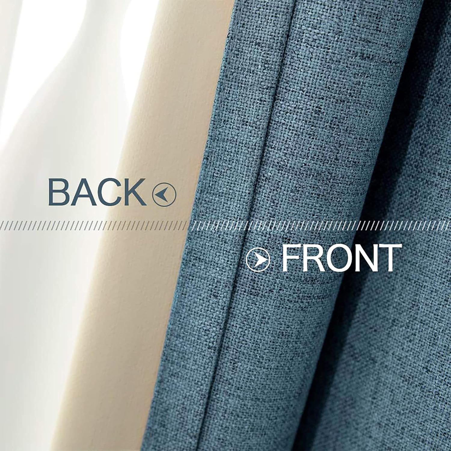 Detalle 2 de MIULEE 2 Blackout Curtains, 52 x 96 Inch, Dusty Blue, Grommet Top
