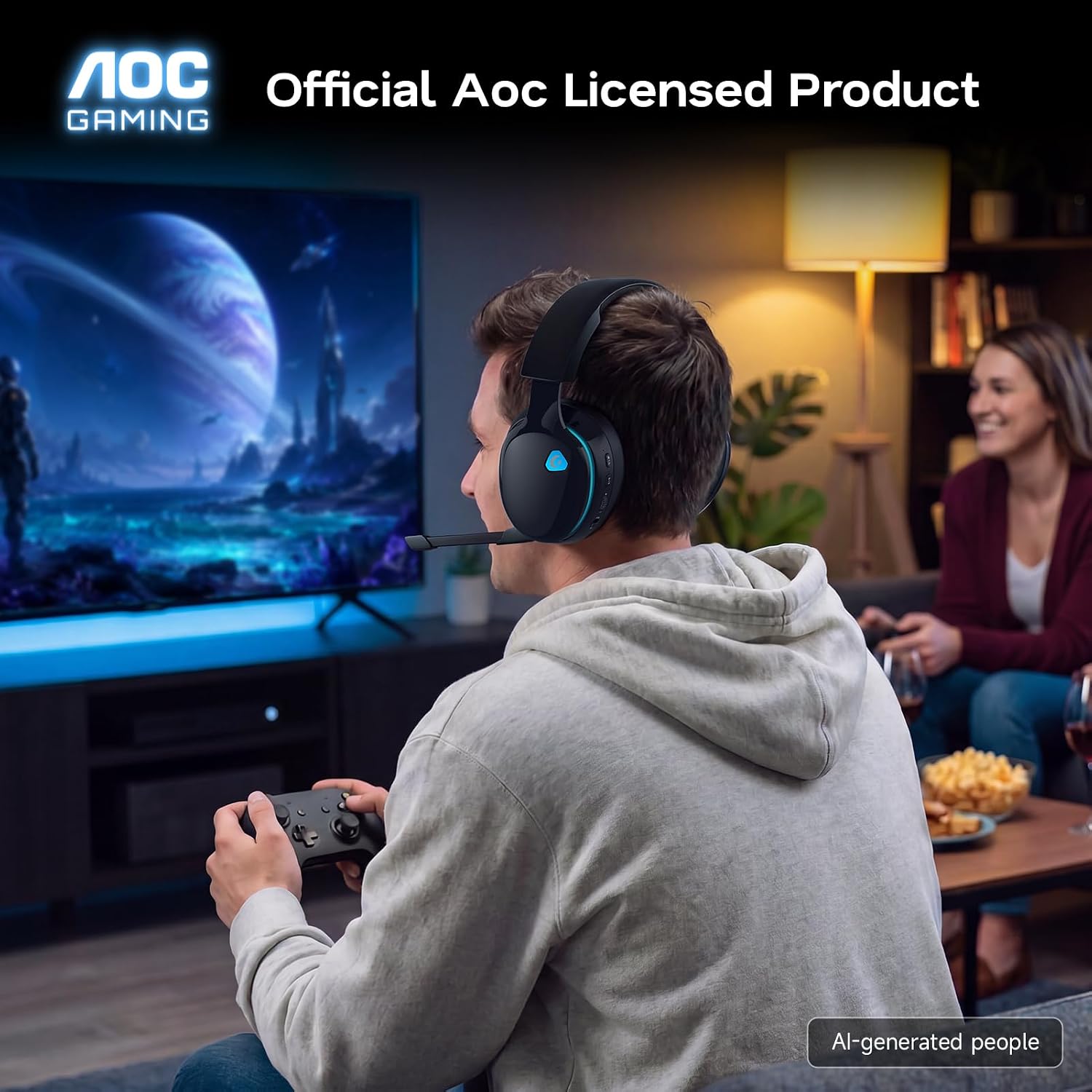 Thumbnail 6 de AOC Captain 300 Wireless Gaming Headset, 2.4GHz, Bluetooth 6.0, 45-Hour Battery