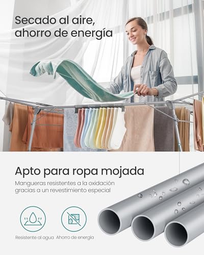 Thumbnail 7 de SONGMICS Tendedero de pie LLR518G01: 18 m de superficie, estructura estable y plegable (56,5 x 173 x 96,5 cm) en gris