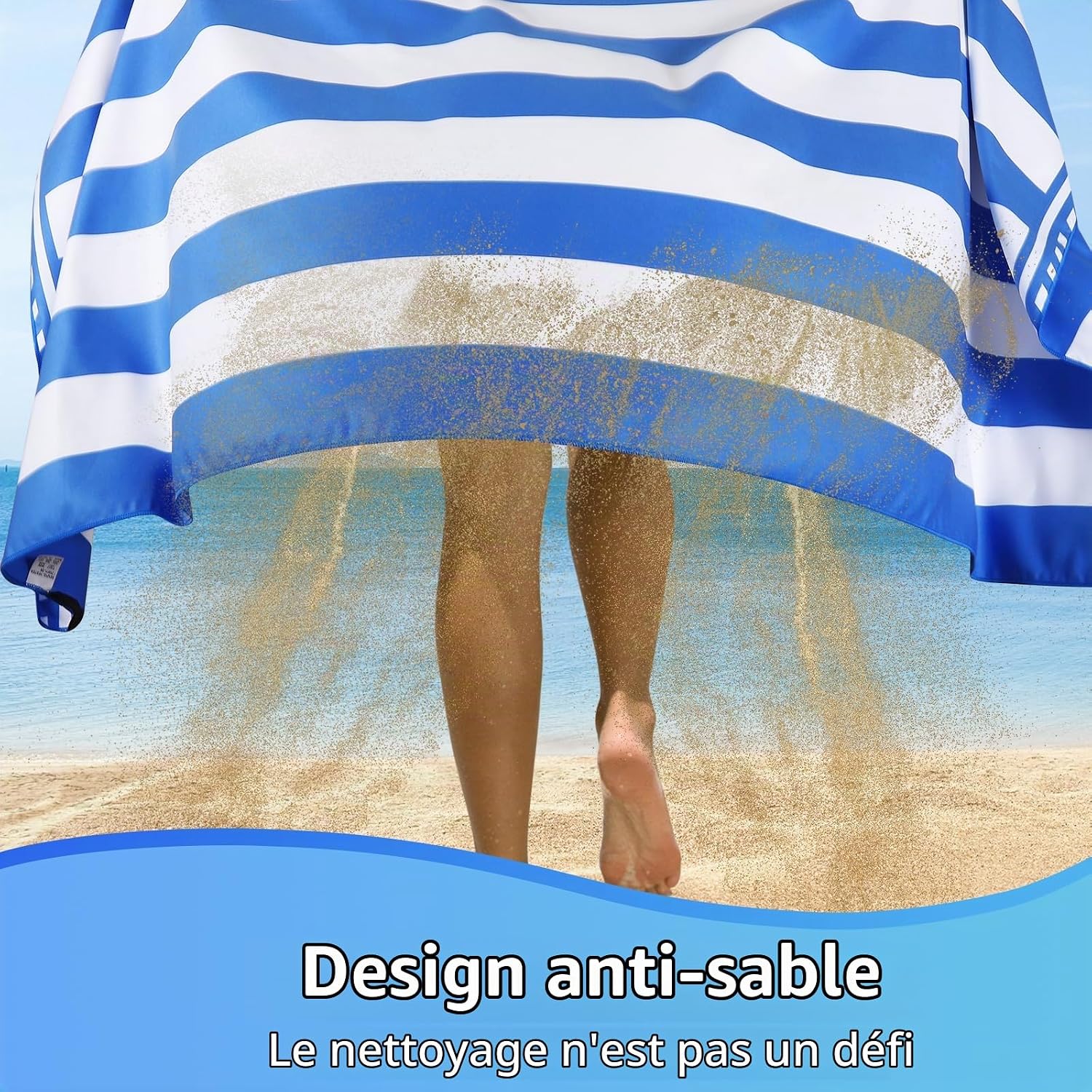 Detalle 1 de Vortix C0108-0234 set van 2 XXL-strandhanddoeken in microvezel, 90 × 180 cm