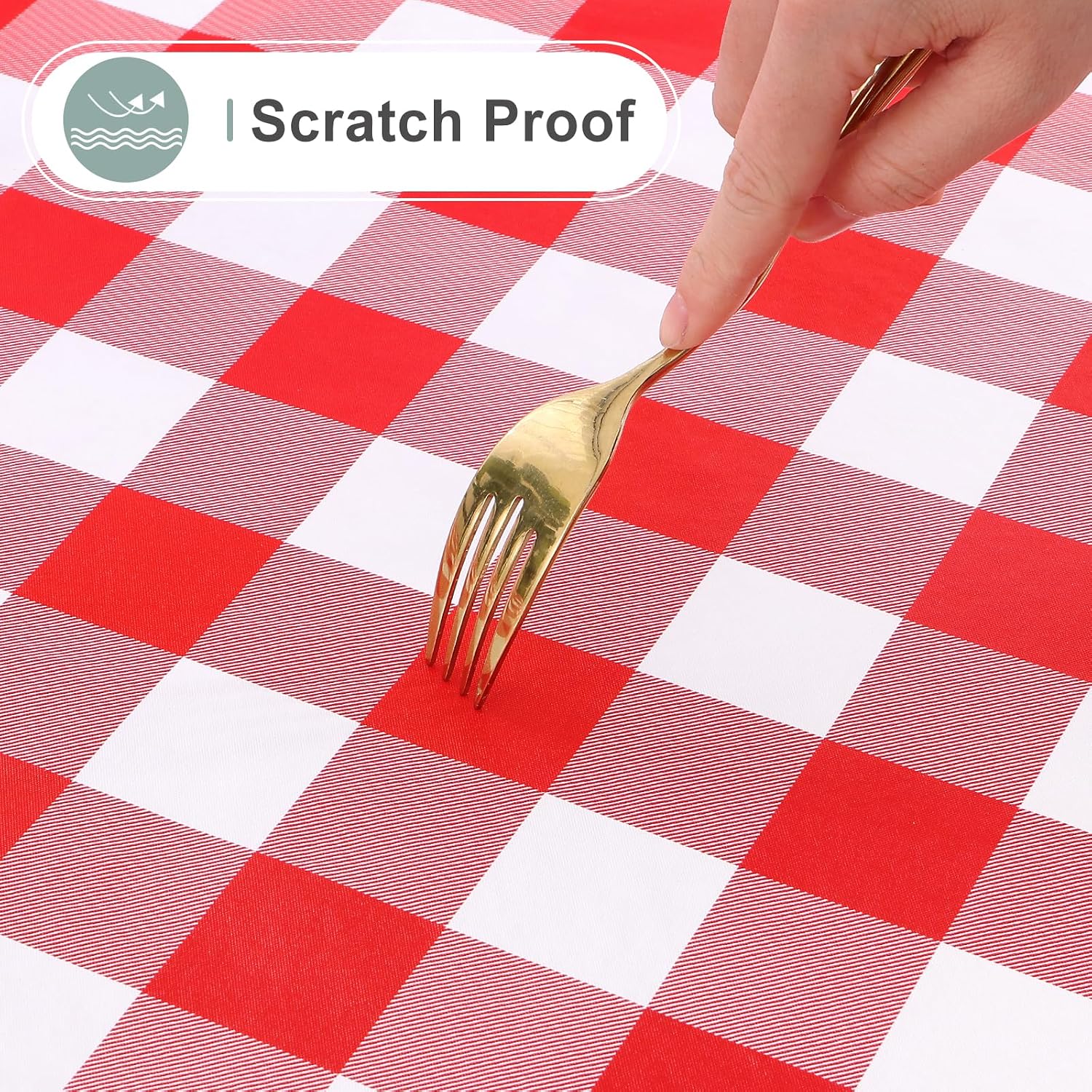 Thumbnail 4 de misaya Rectangle Waterproof Vinyl Table Cloth (60" x 120") with Buffalo Flannel Backing