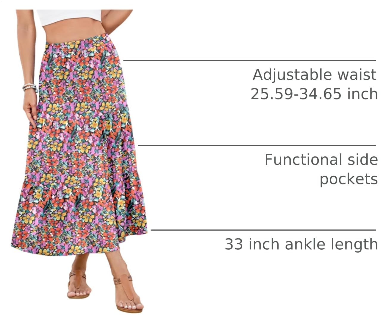 Detalle de YSYOKOW Women's Maxi Skirt in Polyester