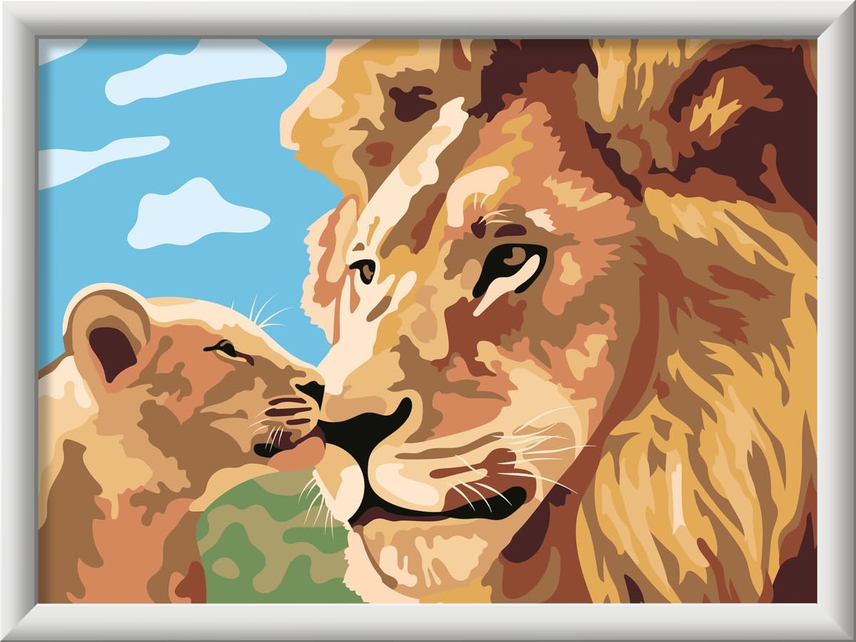 Thumbnail 2 de Ravensburger CreArt: Leone e cucciolo – Dipingere con i Numeri (kit con cornice e colori) per bambini 9+ anni