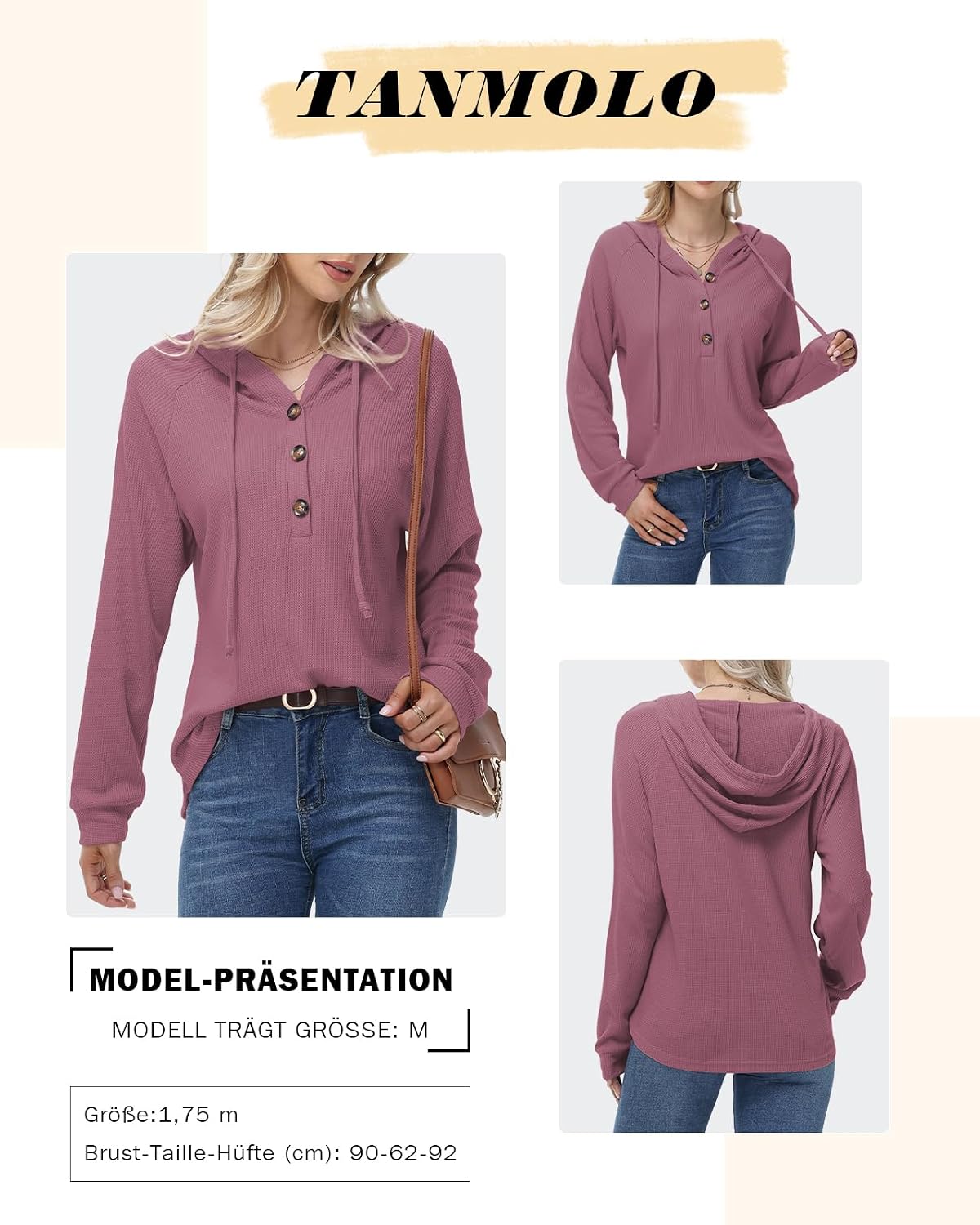 Detalle 1 de Tanmolo Hoodie Damen Kapuzenpullover
